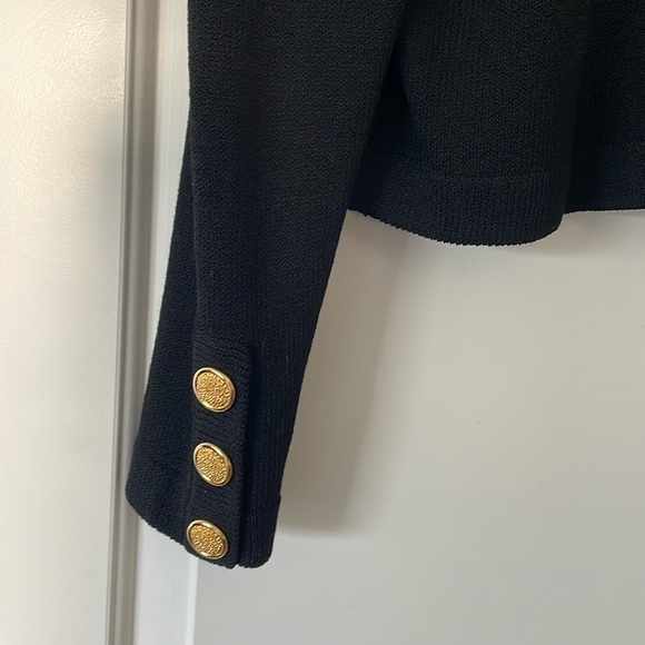 St. John Collection by Marie Gray Santana Knit Black Button Cardigan Size 10 - Picture 3 of 6